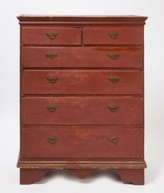 Chest of Drawers in Red Paint