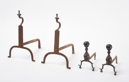 Two Pairs of Miniature Andirons