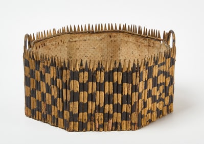 Folk Art Painted Basket
