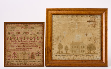 Two Needlework Samplers - Matilda Cookeny and Anne Norman