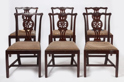 Set of Six Chippendale Dining Chairs