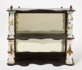 Meissen Column Form Mirrored Wall Shelf