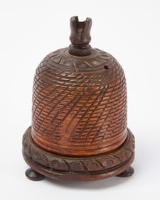 Carved Treen String Holder
