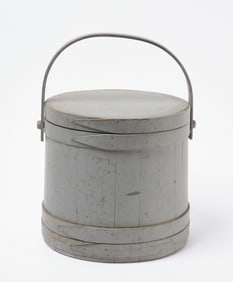 Handled Firkin in Grey Paint