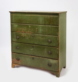Early Blanket Chest in Green Paint