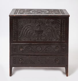 American Eagle Carved Two-Drawer Blanket Chest