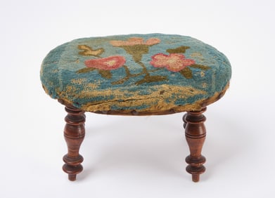 Yarn Sewn Upholstered Footstool