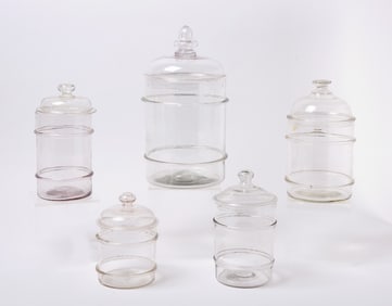 Five Apothecary Jars