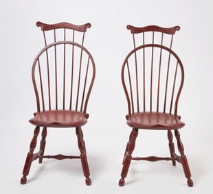 Pair of Painted D. R. Dimes Windsor Chairs
