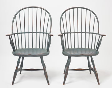 D. R. Dimes - Pair of Bow Back Windsor Armchairs