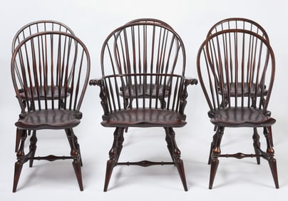 Set of Six Dimes Windsor Chairs