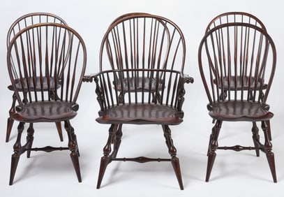 Set of Six Dimes Windsor Chairs