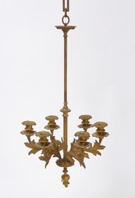 Brass Six-Candle Chandelier
