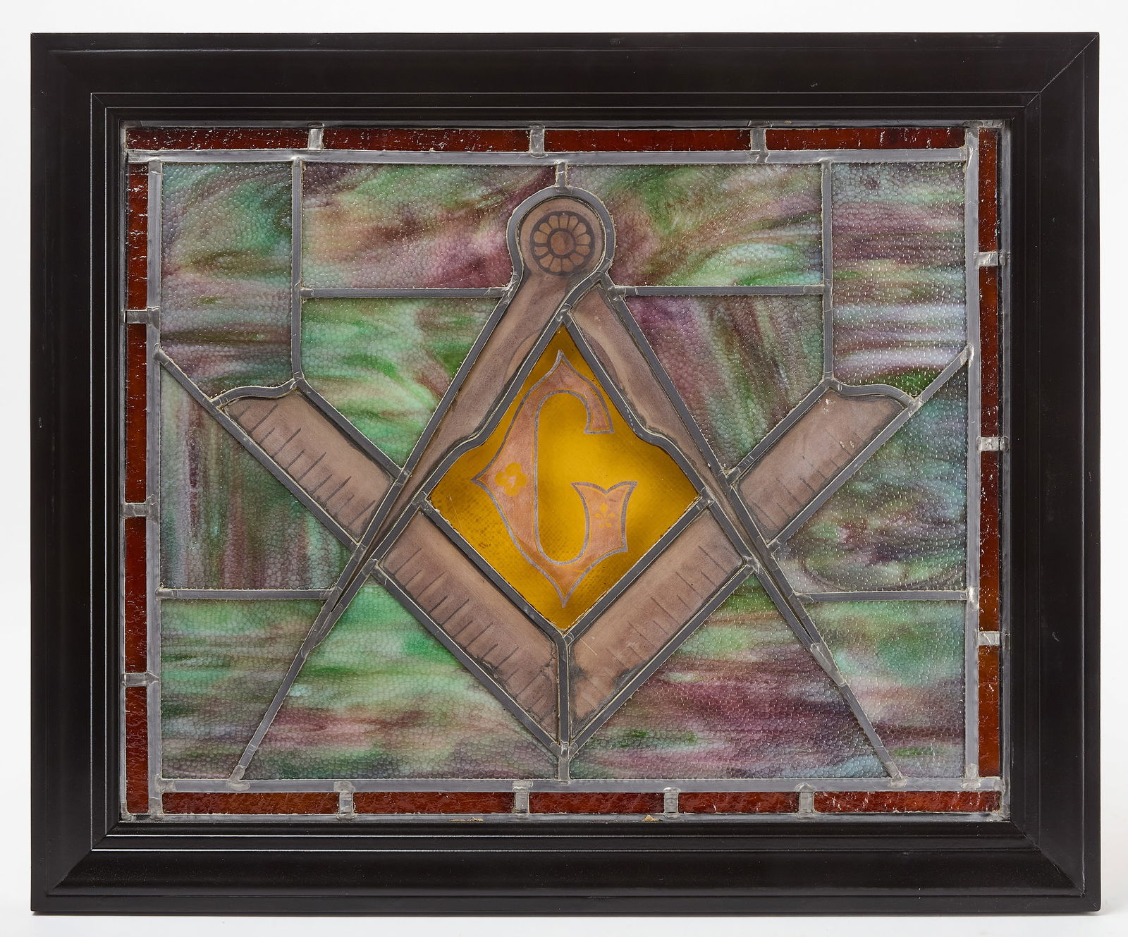 Masonic Lodge Stained Glass - Square and Compasses (1 of 3)