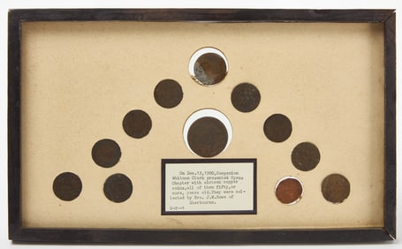 Collection of Sixteen Antique Coins - Masonic Presentation
