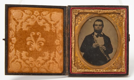 Ambrotype of a Musician holding a Clarinet
