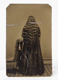 Back to Camera View Tintype of a Young Lady