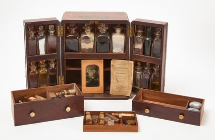 Traveling Apothecary Chest with Tintype