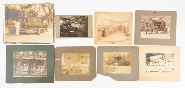 Eight Early Photographs - Medical, Pharmacy, Ambulances, and More
