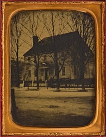 Half Plate Ambrotype of a Home in Winter
