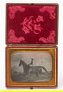 Half Plate Daguerreotype Copy of an Engraving - Girl riding Horse