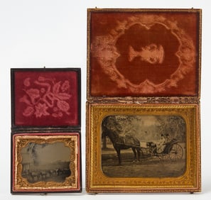 Two Early Outdoor Images with Horses