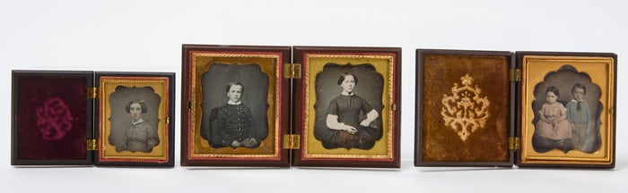 Four Daguerreotypes in Thermoplastic Cases