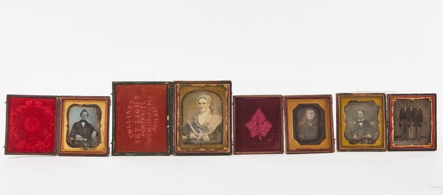 Group of Fifteen Daguerreotypes and Cased Tintypes