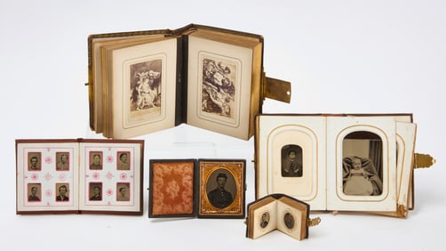 Four Early Photo Albums and Identified Soldier Ambrotype
