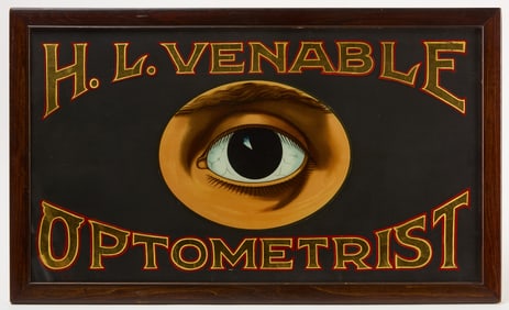 Optometrist Reverse Glass Sign - H. L. Venable