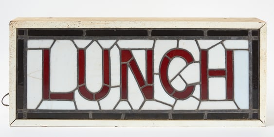 Stained Glass 'LUNCH' Sign