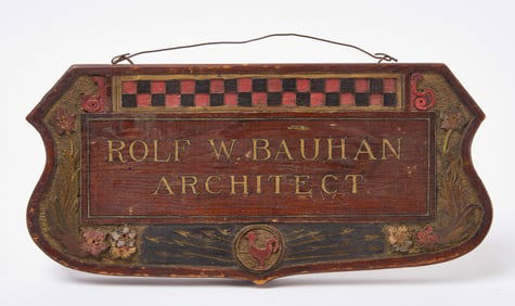 Carved and Painted Architect Trade Sign