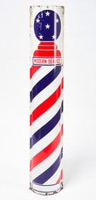 Modern Service Porcelain Barber Pole Sign