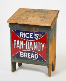 Painted Bread Box with Signs - Rice's Pan Dandy Bread