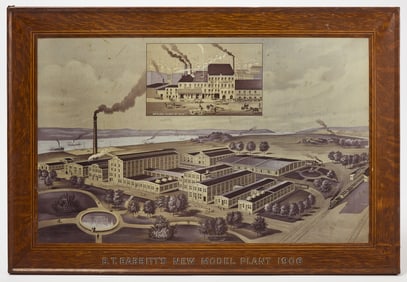 Tin Lithograph Sign - New Model Plant