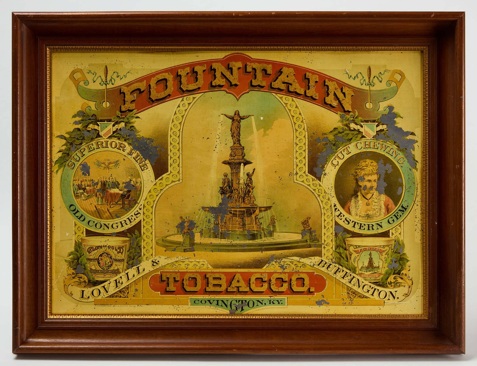Fountain Tobacco Tin Lithograph Sign - Tuchfarber Co. (1 of 3)