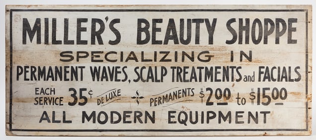 Miller's Beauty Shoppe Trade Sign