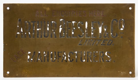 Lace Manufacturers Trade Sign