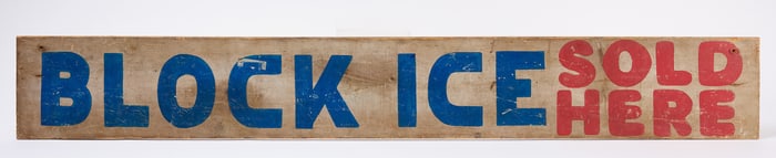 Block Ice Sold Here Sign