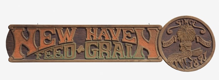 New Haven Feed and Grain Sign
