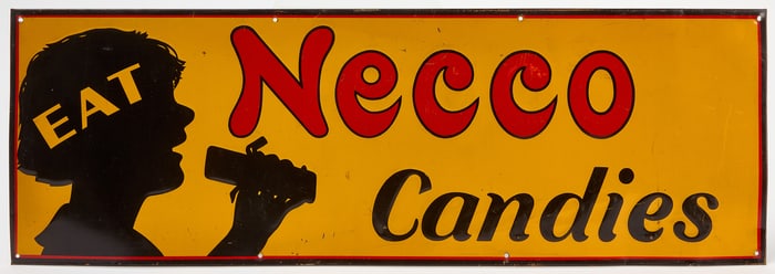 Necco Candies Tin Trade Sign