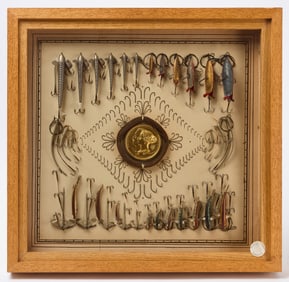 Framed Group of Artificial Fishing Bait