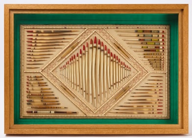 Framed Display of Quill Floats