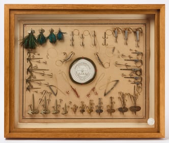 Framed Display of Fishing Lures and Spinners