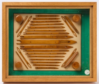 Framed Collection of Treen Needles