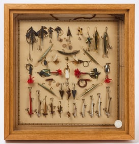 Framed Display of Baits and Lures
