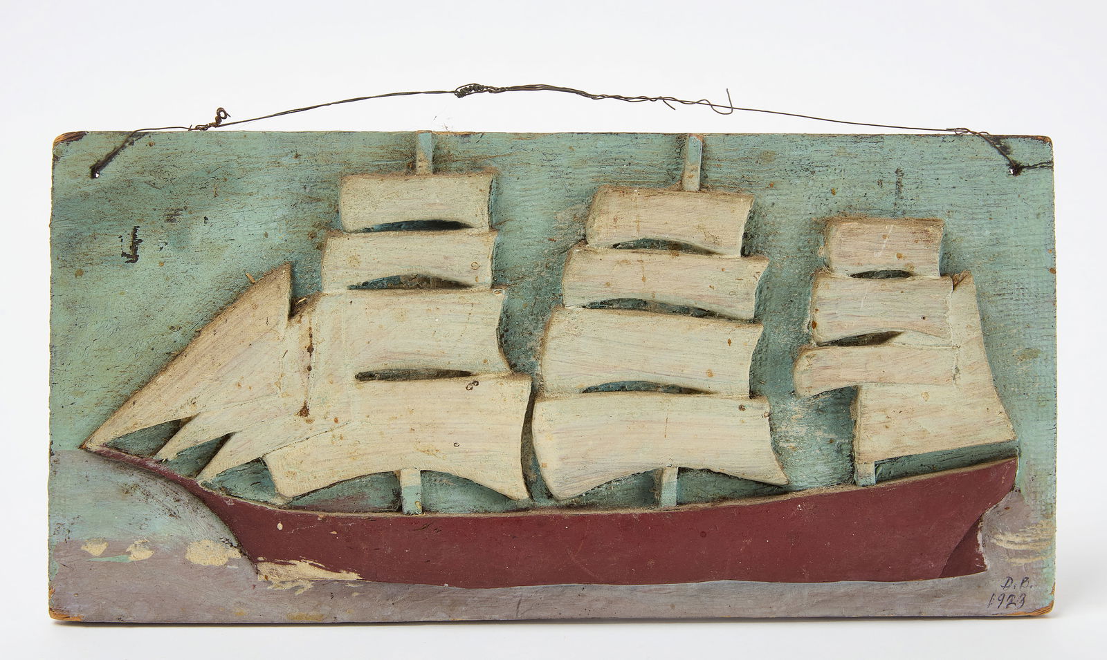 Carved Sailing Ship Plaque (1 of 4)