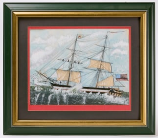 Oil Painting of Beached Ship's Boats