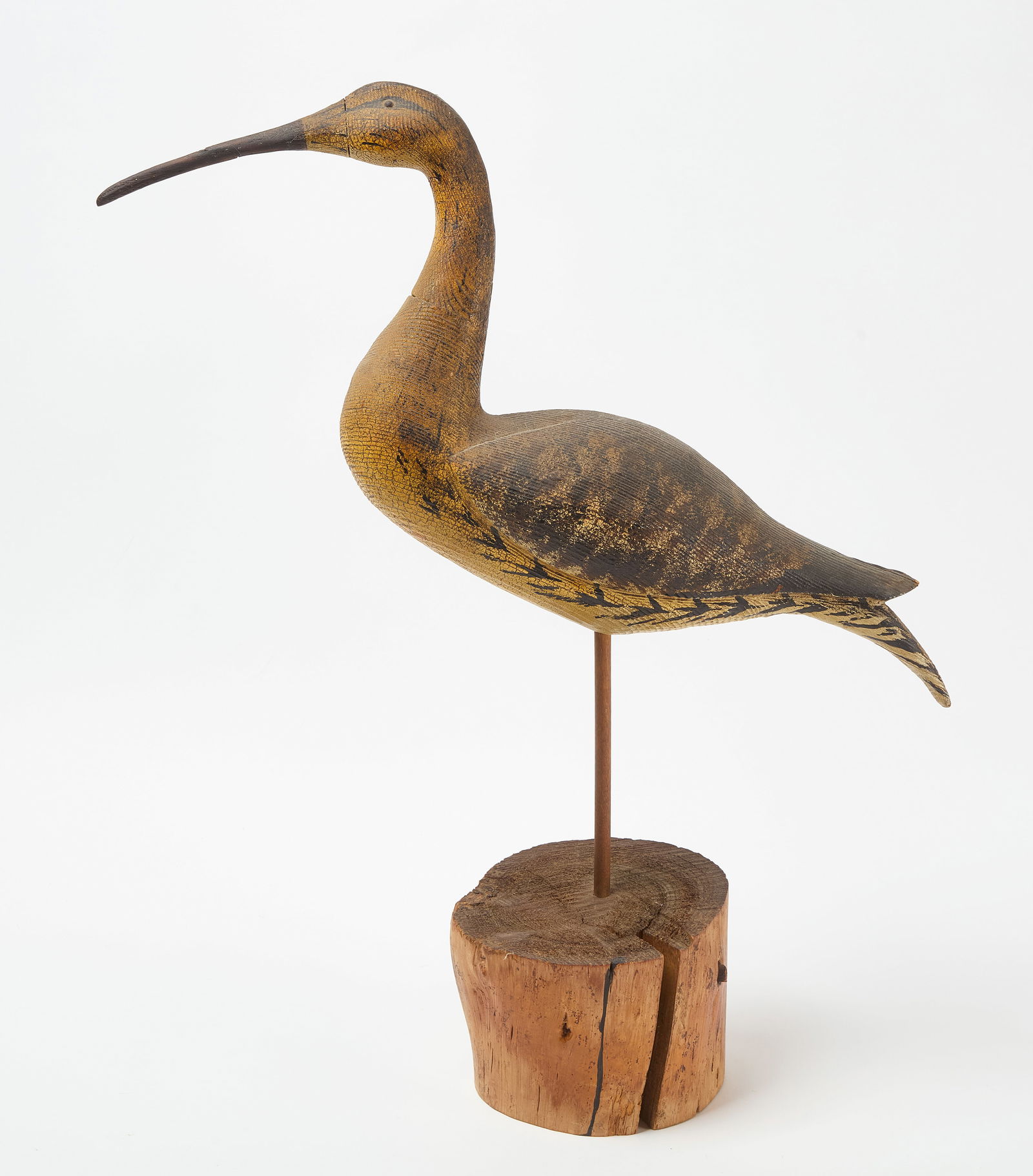 Carved and Painted Shorebird Decoy Signed TPL (1 of 5)