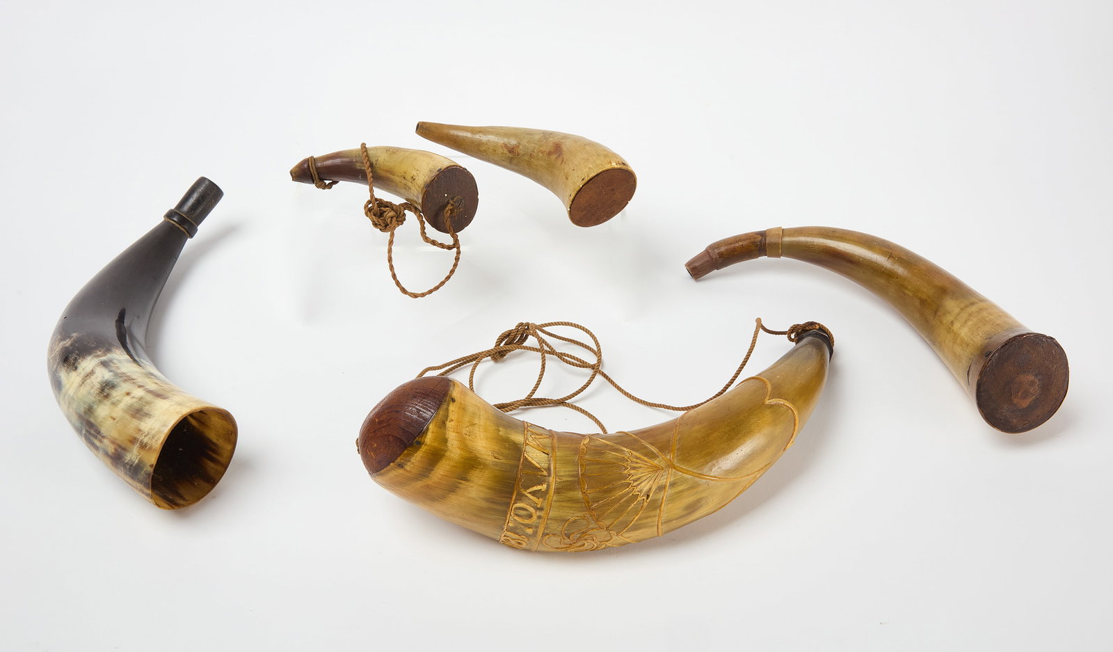 Group of Five Powder Horns (1 of 5)